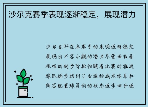 沙尔克赛季表现逐渐稳定，展现潜力